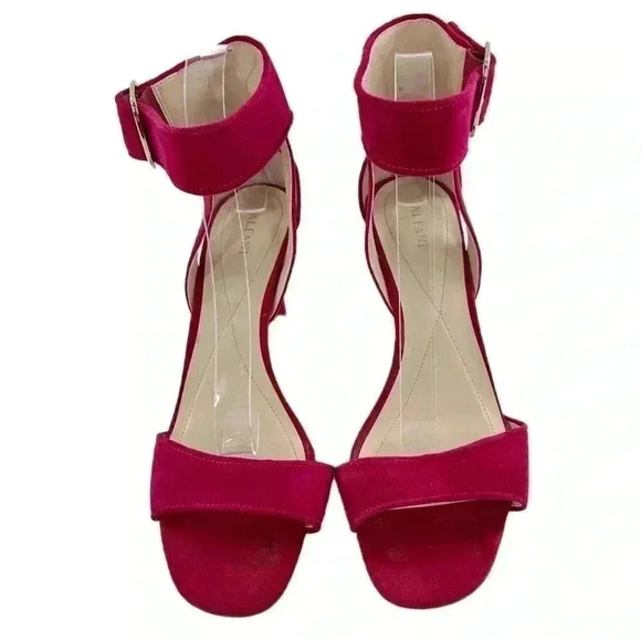 Alfani womens Cassidy heels size 10 fuchsia suede open toe stilettos - Picture 2 of 14